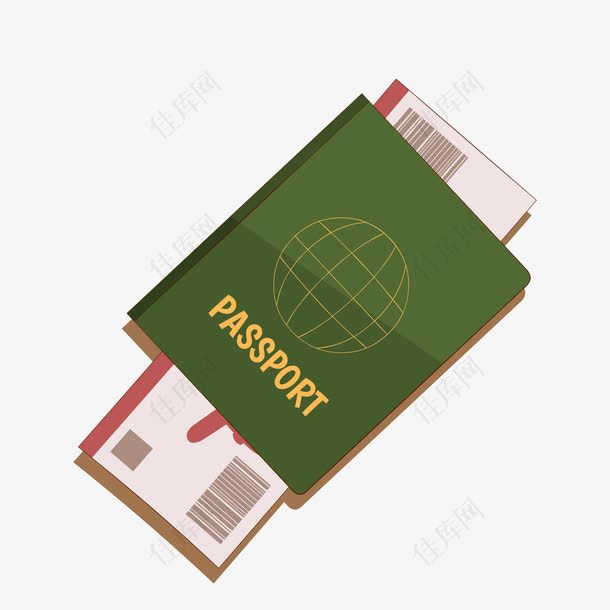 卡通护照机票设计