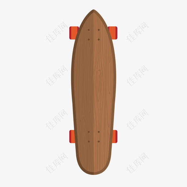 木质褐色滑板设计