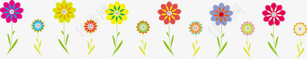 彩色花卉矢量图