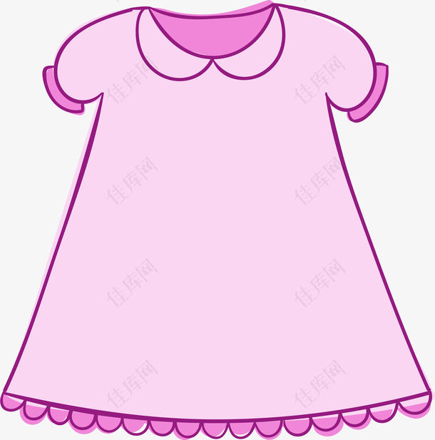 粉色卡通服装素材图