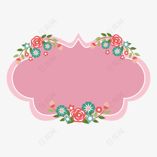 母亲节花朵装饰和粉红色背景