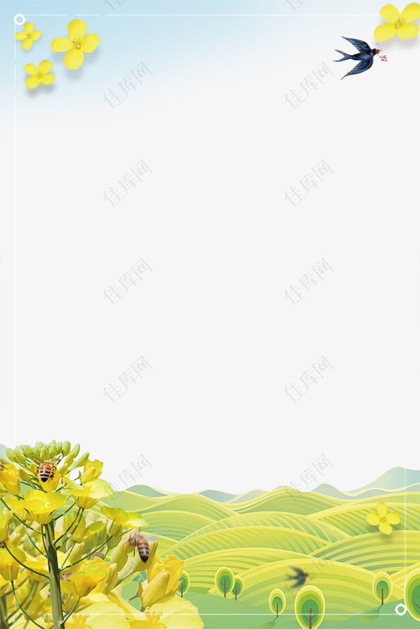 春季观赏油菜花装饰边框