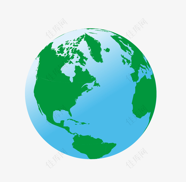 矢量卡通扁平化蓝色的地球