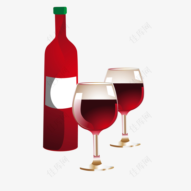 红酒饮品设计矢量图