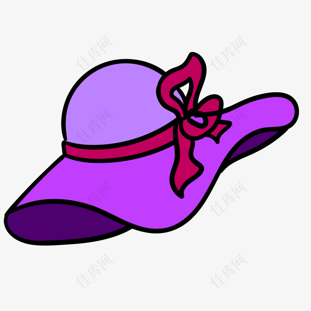 紫色的帽子设计矢量图