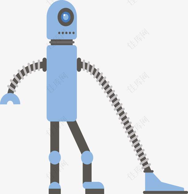 蓝色吸尘器机器人