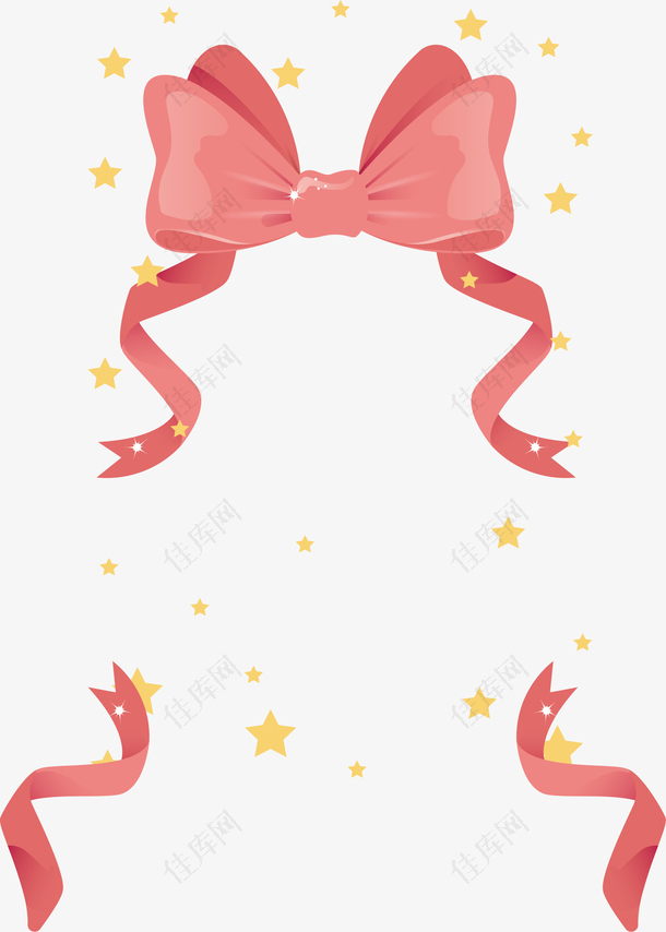 粉红色蝴蝶结飘带