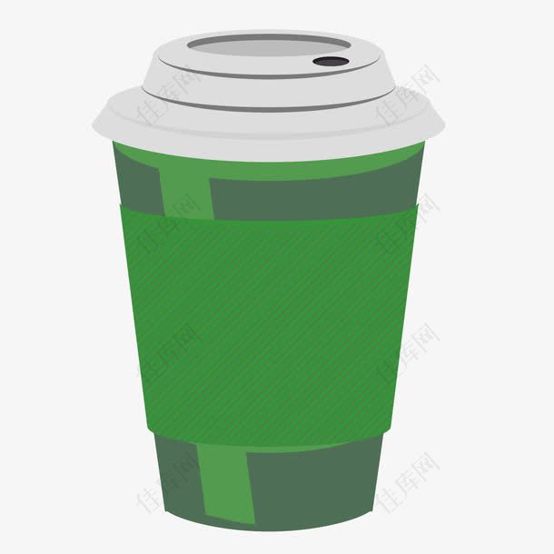 矢量绿色奶茶杯子