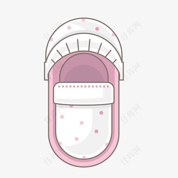 粉色婴儿床装饰素材图案