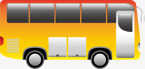 矢量图黄色公交车