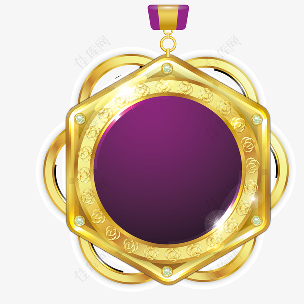 紫色金属奖章下载