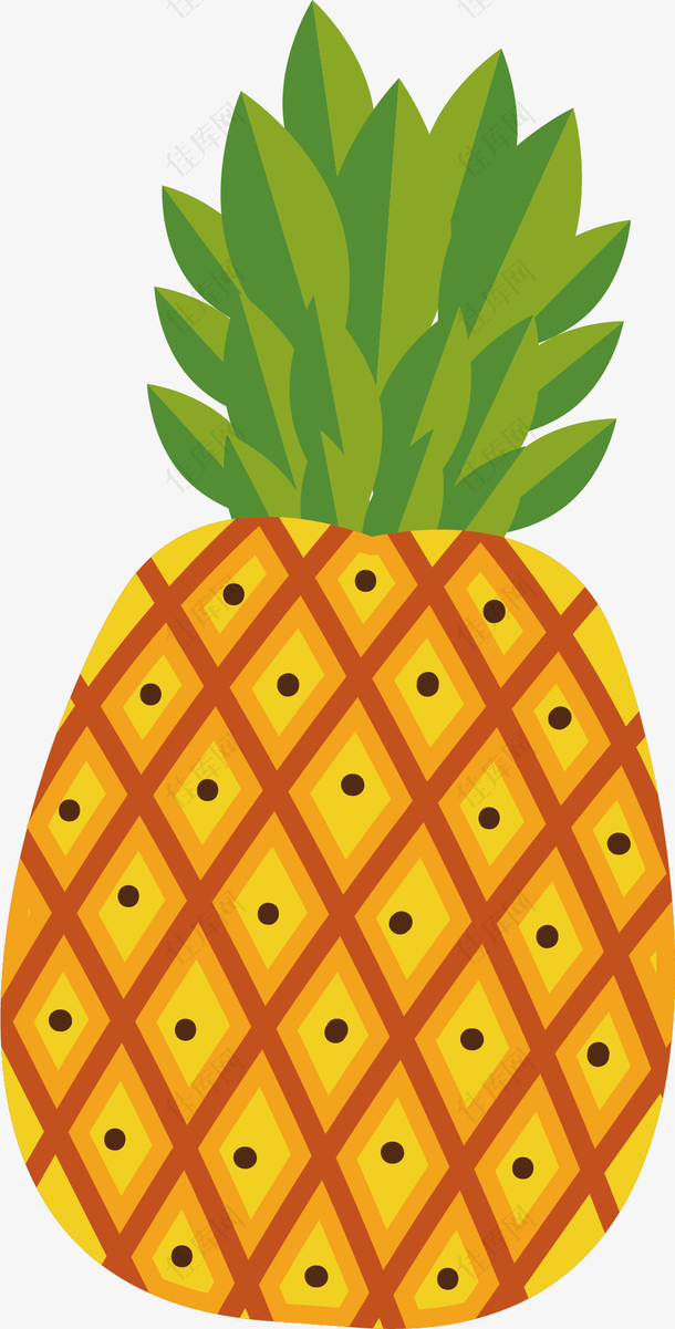 矢量图黄色的菠萝