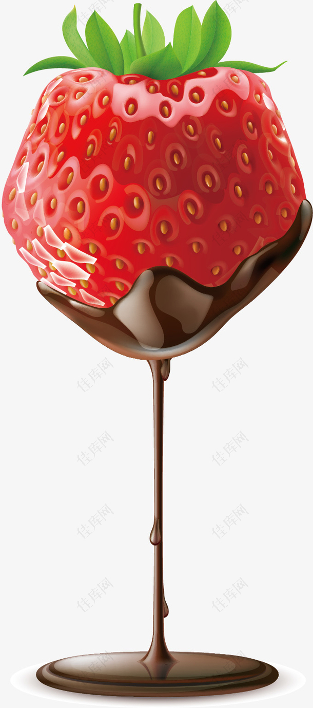 矢量图巧克力大草莓