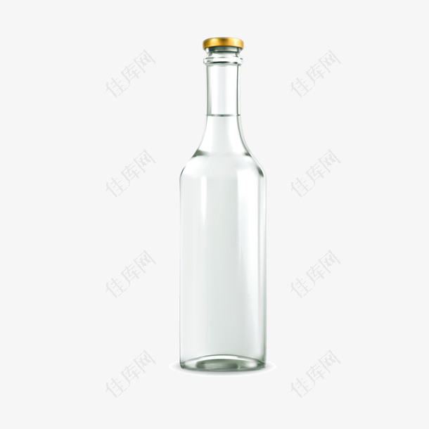 矢量白色圆滑形玻璃瓶子