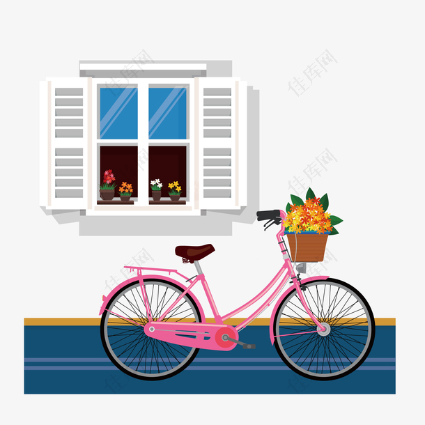 矢量自行车和窗户