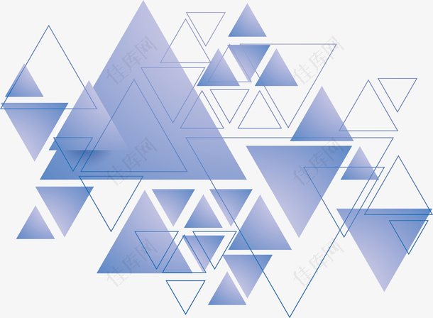 蓝色三角形花纹