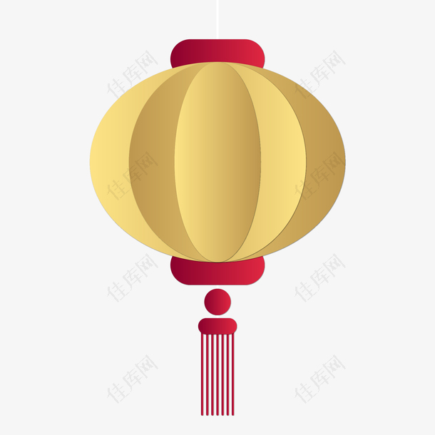 矢量图春节金色灯笼设计
