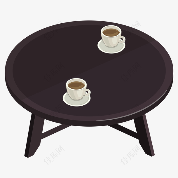 黑色桌子上的两杯咖啡