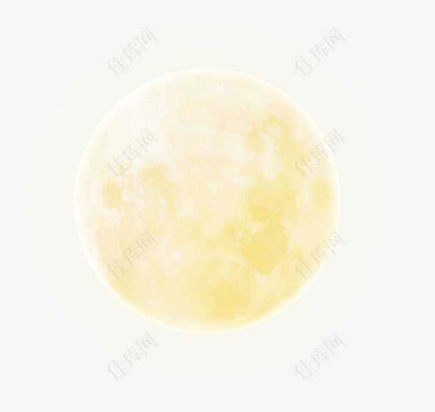 黄色满月月亮装饰
