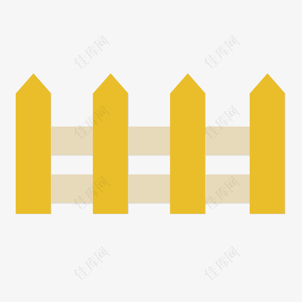 免费下载一个黄色的木栏栅免抠元素图片 元素素材 佳库网