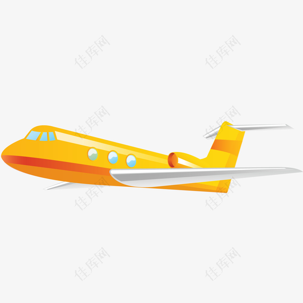 卡通黄色的飞机设计
