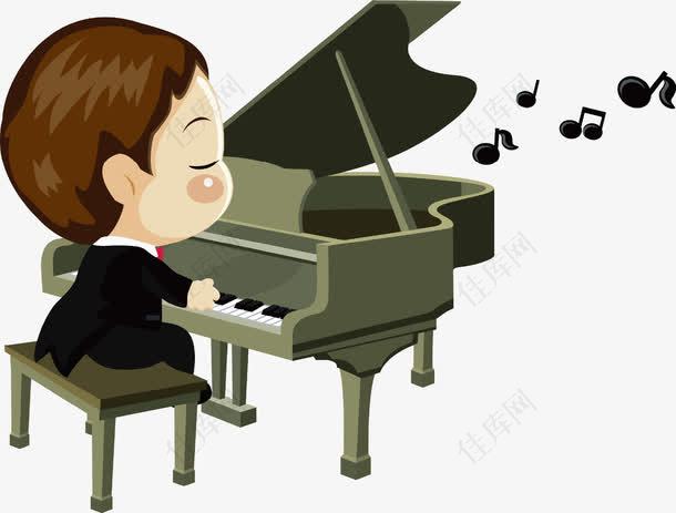 男孩弹钢琴