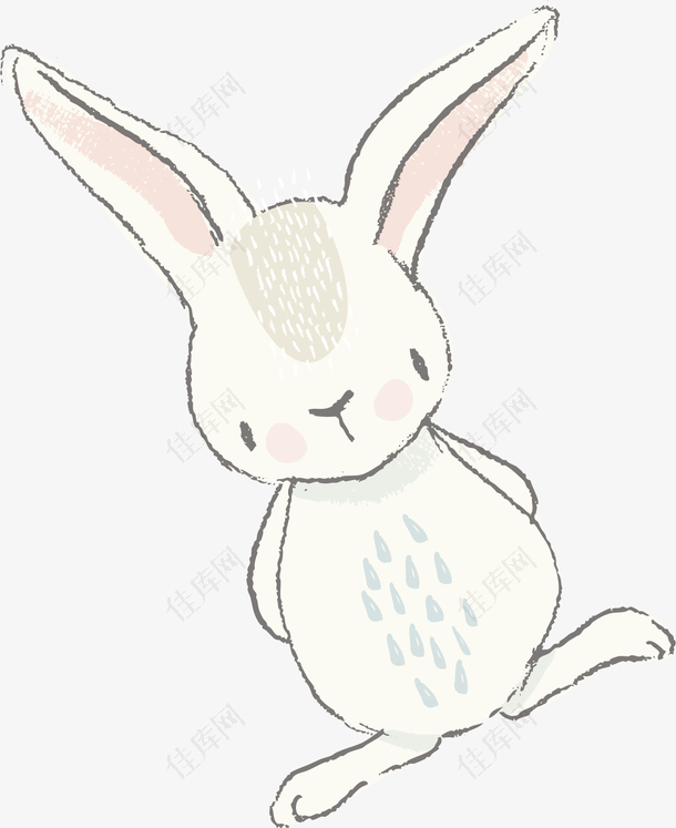 矢量图可爱的长耳朵的小兔子