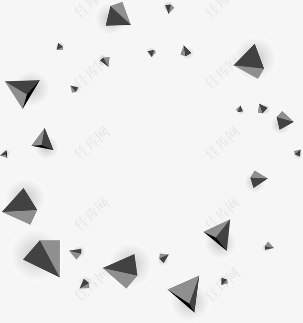 灰色漂浮三角块