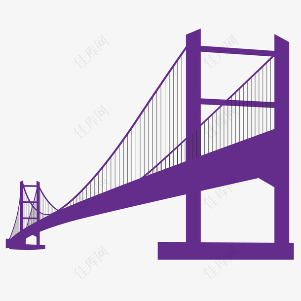 一座紫色的立交桥矢量免抠图