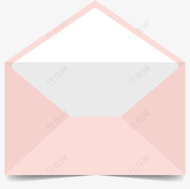 打开的粉红色信封