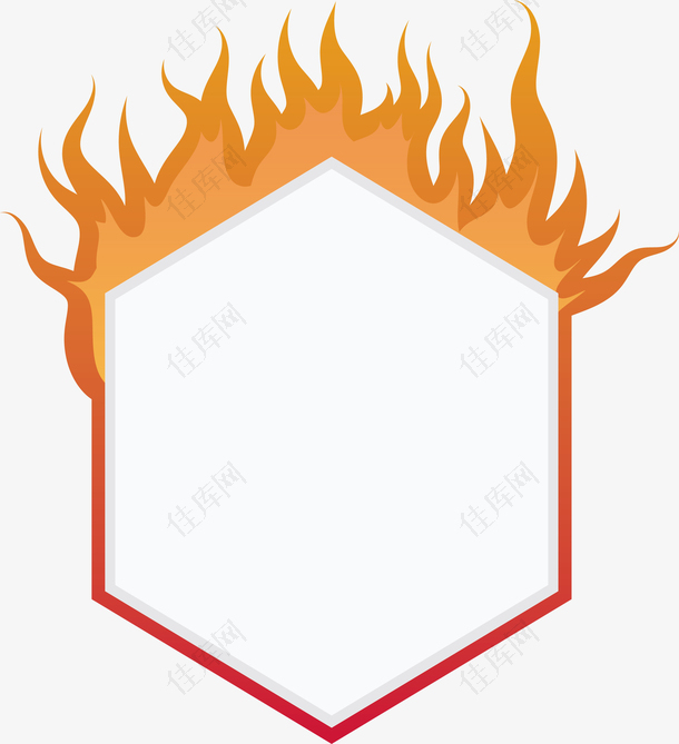 燃烧火焰多边形边框