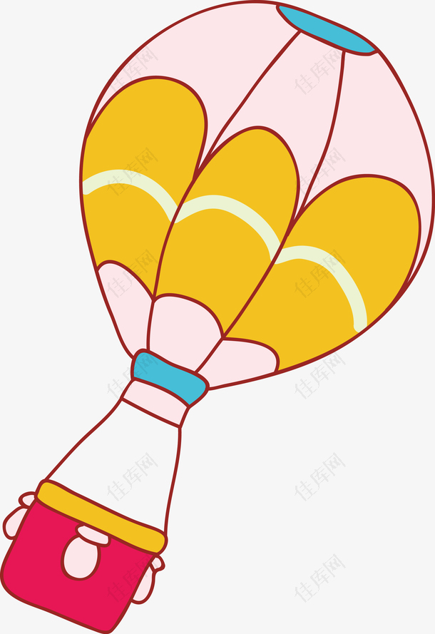 手绘卡通热气球设计素材