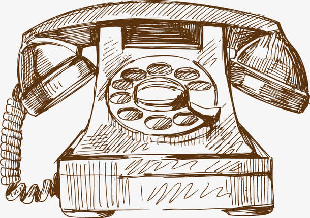 卡通手绘复古电话