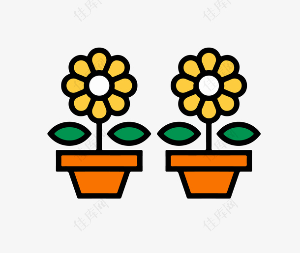 黄色花朵盆栽