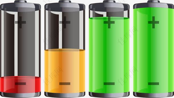 彩色的电池电量提示符号图标