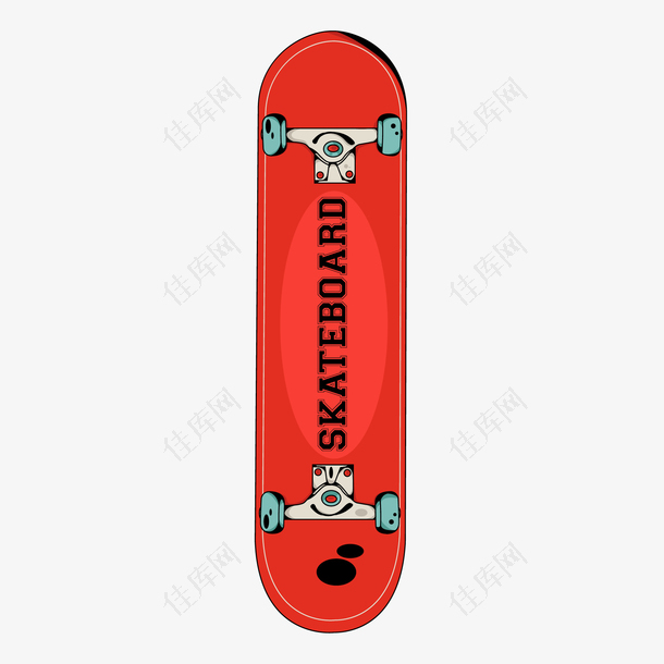 卡通红色的滑板设计