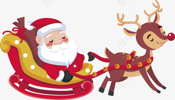 圣诞老人驯鹿车