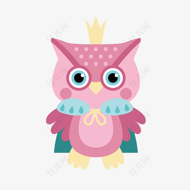粉色可爱设计猫头鹰