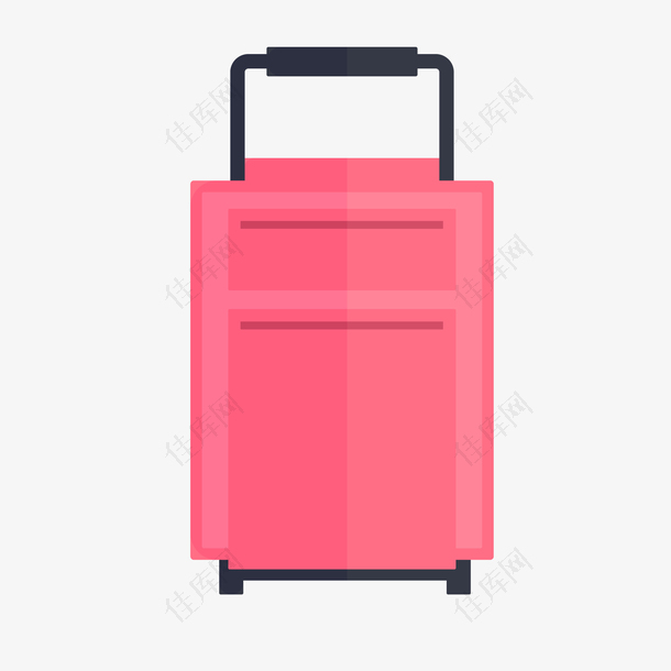 卡通粉红色的行李箱设计