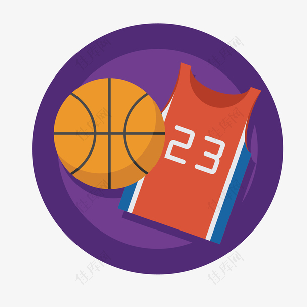 卡通运动篮球篮球服矢量图标免抠