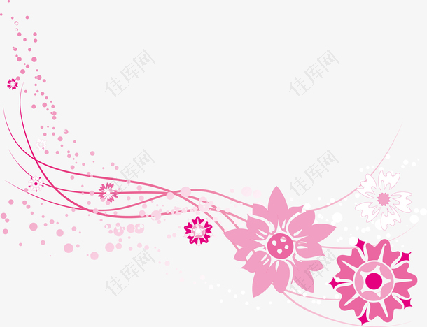 粉色花朵矢量图