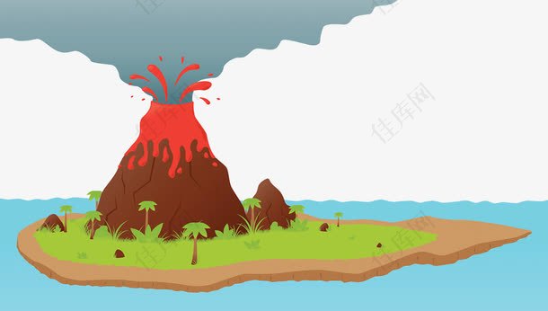 孤岛火山岩浆喷发