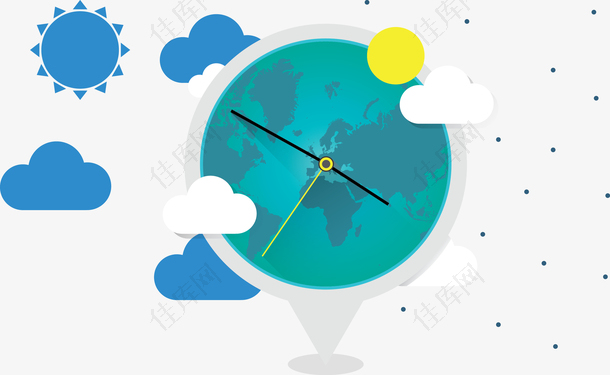 时钟设计的世界地图
