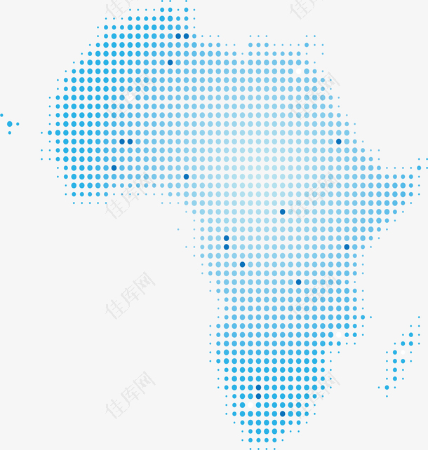 蓝色波点非洲地图