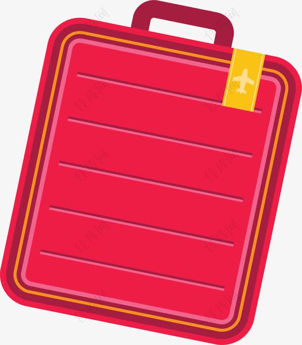 红色的旅游季行李箱