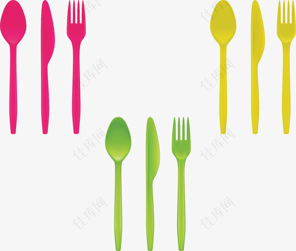 彩色刀叉勺子餐具