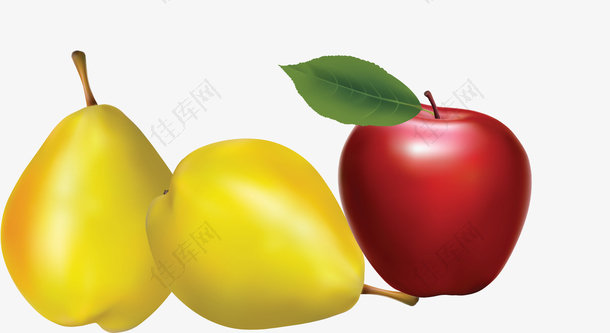 苹果梨水果海报矢量素材
