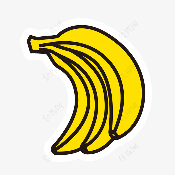 黄色简笔画水果香蕉