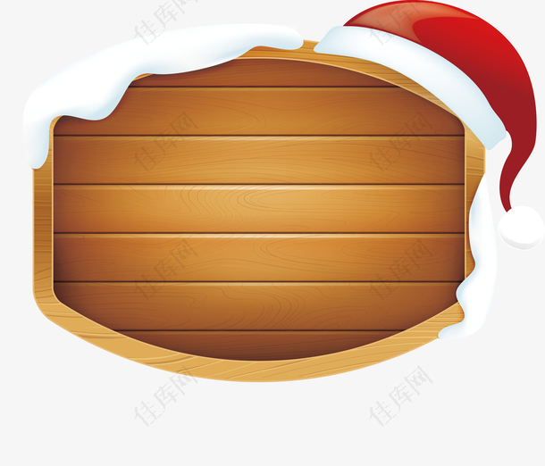 圣诞可爱木头标板矢量图