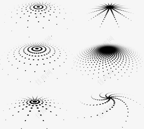 矢量黑点组成的波纹插图